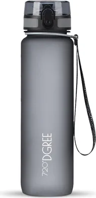 Produktbild von uberBottle softTouch Trinkflasche mit Fruchtbehälter 1000ml / Stone Gray/ 720DGREE