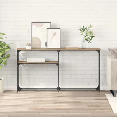 Image de vidaXL Table console en chêne Artisan 145 x 22,5 x 75 cm Matériau dérivé du bois