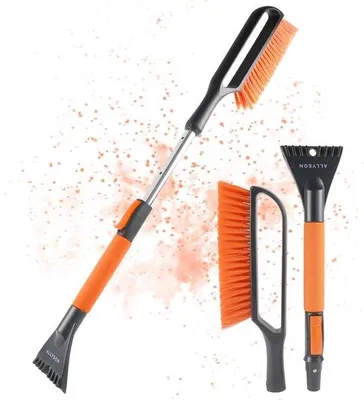 Productafbeelding van Ergonomische ijskrabber, oranje, uitschuifbaar, robuust