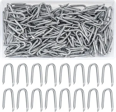 Imagen del producto de Soportes en U de acero, 300 unidades, galvanizados, para la fijación de cercas