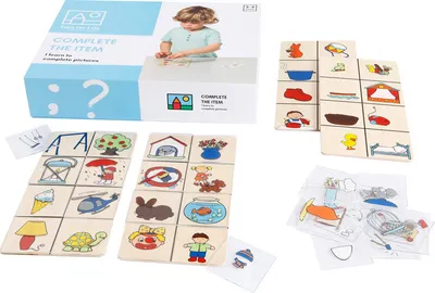 Produktbild von Toys for Life Montessori Spiel - Komplettiere die Bilder Legespiel Holz