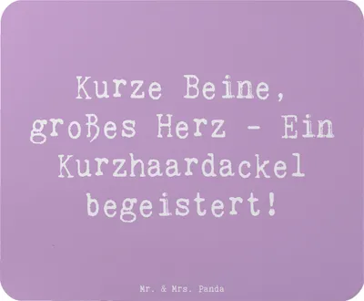 Produktbild von Mr. & Mrs. Panda Mouse Pad Spruch Kurzhaardackel Herz - Lavendeltraum - Geschenk, Hundeliebhaber, Hunderassen, computer mousepad, Dackelzitate, Eigenschaften, Hunde