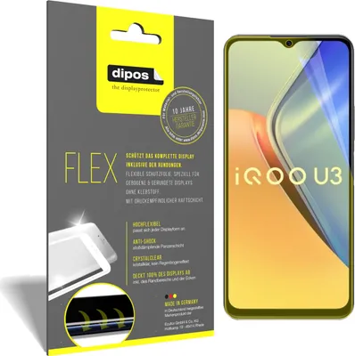 Produktbild von 3x Schutzfolie für Vivo Y52s Folie, 100% Displayabdeckung, dipos Flex