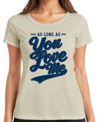 Obrázok produktu pre Tričko s nápisom "As Long As You Love Me", hudba 90. rokov, darček pre fanúšikov boybandov, dámske, veľkosť L, farba: prírodná