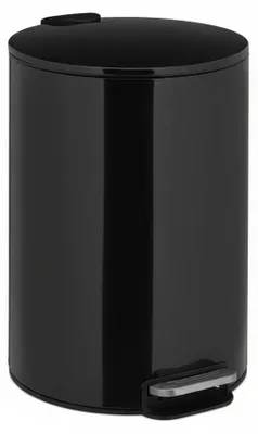 Image de Poubelle à pédale Relaxdays, 12 litres, système d'ouverture automatique, seau intérieur amovible, métal, poubelle de cuisine moderne, noire