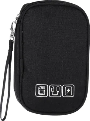 Produktbild von Elektronischer Organizer für Kabel, Kabeltasche Elektronische Tasche Universal Kabelorganizer Tasche, Reisekabel Organizer 19x12x3.5cm Schwarz