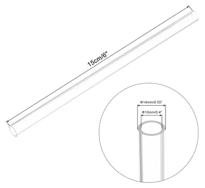 Produktbild von PVC Transparent Rohr, Innendurchmesser 10mm Durchmesser 14mm L?NGE 150mm Acryl Kunststoffrohr fš¹r Lampenbau, Stehlampen, M?bel