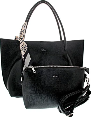 Produktbild von Rieker Damen Shopper mit Umhängetasche Set Flechttuch H1399, Farbe:Schwarz