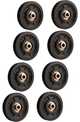 Image de 8 rouleaux de corde en nylon de 90 mm de large, avec un noyau en acier, d'une capacité de charge de 300 kg, et d'un diamètre de trou de 10 mm