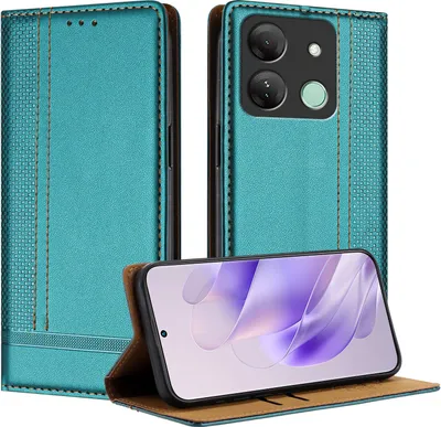Produktbild von Handyhülle für Infinix Smart 7 HD Leder Flip Klappbare Schutzhülle mit Standfunktion Grün