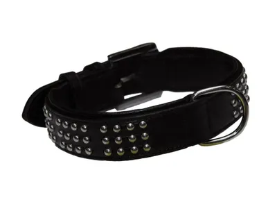 Produktbild von Leder Halsband "VINTO", schwarz, 55cm