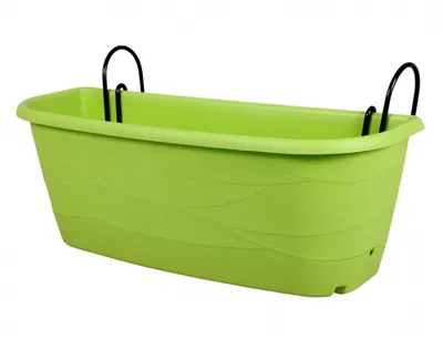 Produktbild von Geli Blumenkasten MAYA Mintgrün 50 cm mit Bewässerung & Haltern - Kunststoff