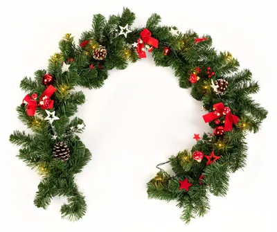Produktbild von Weihnachtsgirlande mit LED batteriebetrieben 6h Timer 180cm