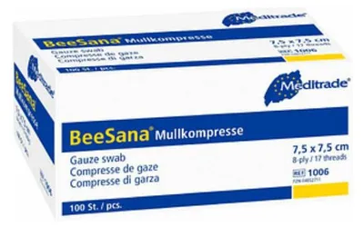 Produktbild von Meditrade Mull-Kompressen BeeSana 7.5 cm x 7.5