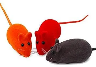 Plüsch-Mäuse-Spielzeug für Katzen, 5 Stück, quietschend