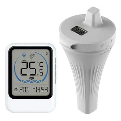 Produktbild von Digitales Poolthermometer Funk mit LCD-Display, wasserdichtes schwimmendes Wasserthermometer für Pool & Whirlpool