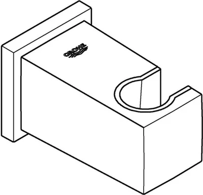 A line drawing of a shower holder.