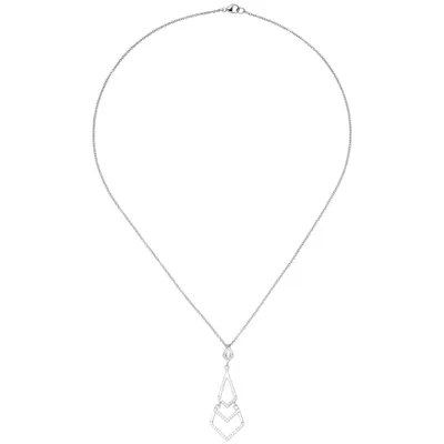 Produktbild von Collier Kette mit Anhänger 925 Sterling Silber 46 Zirkonia 45 cm