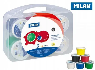 Image de Peintures pour doigts Milan 6 couleurs 100 ml