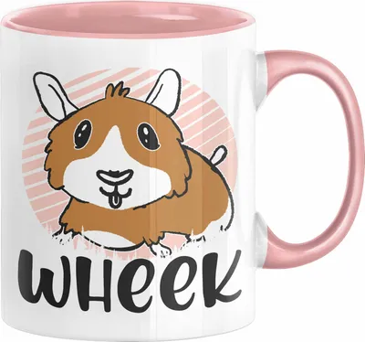 Produktbild von Meerschweinchen Geschenk Tasse Spruch Meerschweinchen-Besitzerin Geschenkidee Kaffee-Becher Wheek (Rosa)
