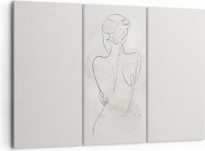 Produktbild von Bild auf Leinwand - Leinwandbild - 3 Teile - Frau Rücken Rücken - 105x70cm - Wand Bild - Wanddeko - Wandbilder - Leinwanddruck - Bilder - Wanddekoration - Leinwand bilder - Wandbild - CE105x70-5090
