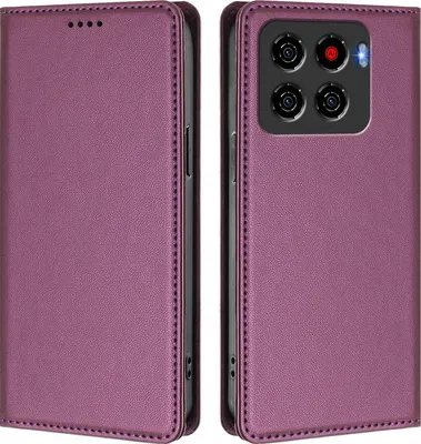 Image de Etui en cuir pour ZTE Blade A56 Pro, étui magnétique en cuirPolyuréthaneavec support Violet