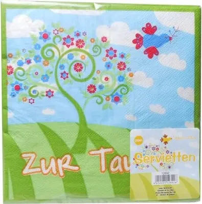 Produktbild von 20 Servietten Zur Taufe 2-lagig, 33x33cm