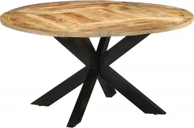 Produktbild von Esstisch Ø150x76 cm Massives Raues Mangoholz