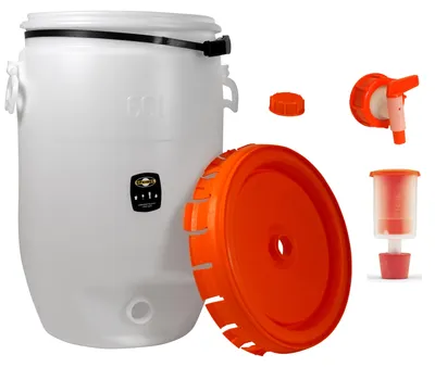 Produktbild von Speidel Getränkefass Rund 60 Liter mit Auslaufhahn NW 15 incl. Gärspund