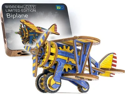 Image de WOODEN CITY Puzzle 3D biplan édition limitée 65 pièces