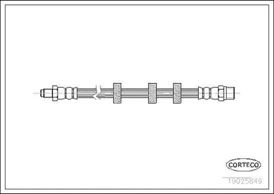 Produktbild von CORTECO 19025849 Bremsschlauch Hinten für VOLVO 850 Kombi (855) 960 II Kombi (965) 440 K (445) 960 II (964) 760 (704, 764)