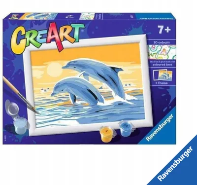 Produktbild von Ravensburger CreArt Malset Delfine Malen nach Zahlen für Kinder