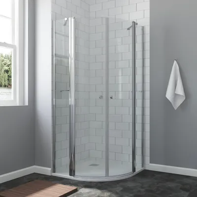 Produktbild von AQUABATOS Viertelkreis Duschkabine 90x90 cm mit Duschwanne, ESG-Glas, Nano-Beschichtung
