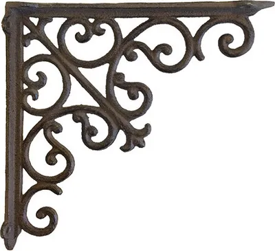 Produktbild von Rustikaler Regalträger Regalhalter Regalwinkel Gusseisen Braun 18x18cm