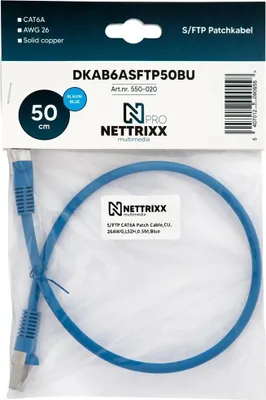 Obrázek produktu pro NETTRIXX - Kabelová páska CAT6A SFTP CAT6A 50 cm černá - 550020