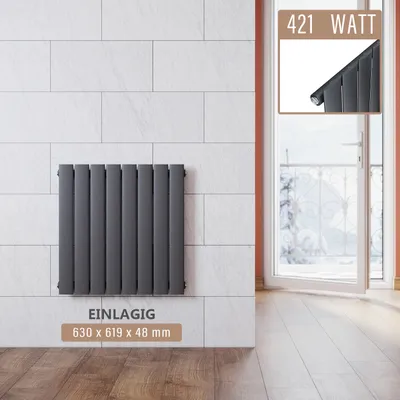 Immagine prodotto di SONNI radiatore a pannello 630×619 mm monostrato antracite Radiatore verticale
