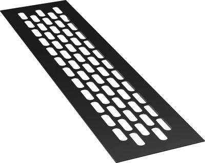 Produktbild von 1 x sossai Aluminium Lüftungsgitter 44 x 6cm in Schwarz Belüftungsgitter Türgitter Stegblech Abluft