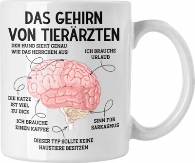 Produktbild von Trendation - Gehirn Tierarzt Tierärztin Geschenk Lustiger Spruch Sprüche Weihnachten Geburtstag (Weiß)