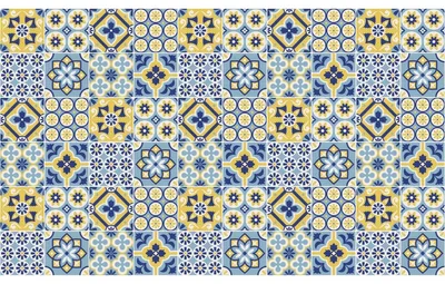 Image de Autocollants décoratifs pour carrelage de cuisine et de salle de bain – 60 autocollants Azulejos Marina – 60 autocollants de 15 x 15 cm