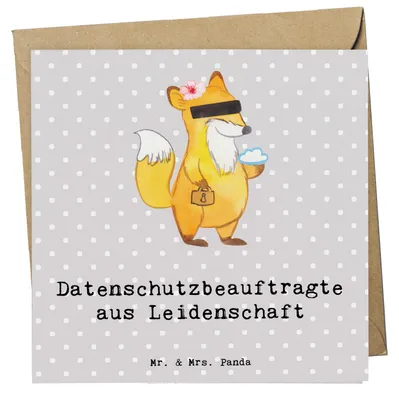 Produktbild von Mr. & Mrs. Panda Grußkarte Datenschutzbeauftragte Leidenschaft - Grau Pastell - Geschenk, Klappkarte, Spruch, Witzig, anlasskarte, Lustig, faltkarte, Datenschutz