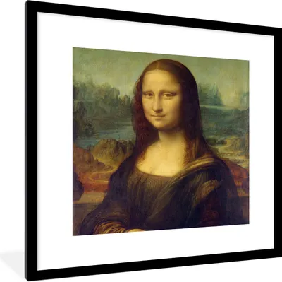 Produktbild von MuchoWow® Gerahmtes Poster Mona Lisa - Leonardo da Vinci 40x40 cm - Poster mit Schwarzem Bilderrahmen Wandposter Rahmen Foto Bilder - Poster - Plakat im Rahmen