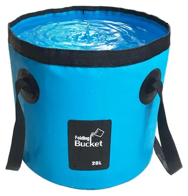 Klappbarer Eimer 20 l, blau, faltbarer Wasserbehälter für Camping & Garten