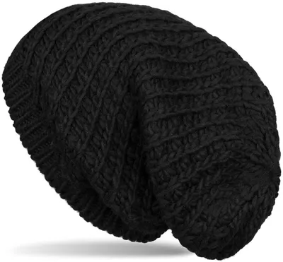 Produktbild von styleBREAKER Uni Strick Beanie Mütze grob gestrickt, Slouch Longbeanie, Grobstick Winter Strickmütze 04024158