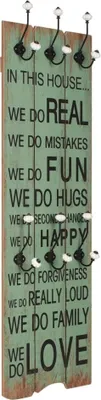 Obrázek produktu pro Nástěnný věšák na kabáty HAPPY LOVE s 6 háčky 120 x 40 cm