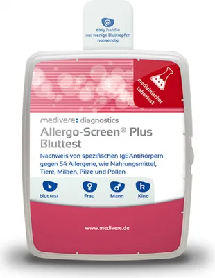 Productafbeelding van Allergo Screen bloedtest voor voedingsmiddelen, 1 stuk