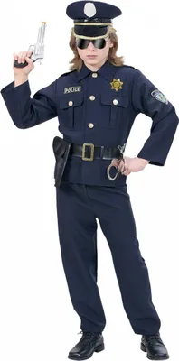 Produktbild von Polizei Kinderkostüm Blau für den Kinderfasching Größe: M/140