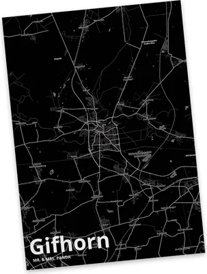 Produktbild von Mr. & Mrs. Panda Postkarte Gifhorn - Geschenk, Stadt Dorf Karte Landkarte Map Stadtplan, Ansichtskarten, Postkarten, Ansichtskarte, Grußkarte, bildkarte