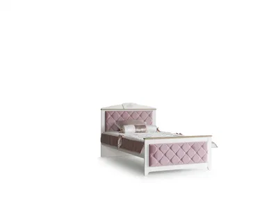 Produktbild von Jugendbett Frezia In Weiss Rosa 120 x 200 cm