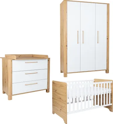 Produktbild von arthur berndt Babyzimmer Set Marlon 3. teilig Kleiderschrank Bett Wickelkommode