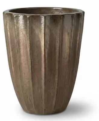 Zdjęcie produktu dla Donica ogrodowa zewnętrzna ceramiczna Provencelia HUGO, szkliwiona, Piaskowy, Ø30 x H39 cm